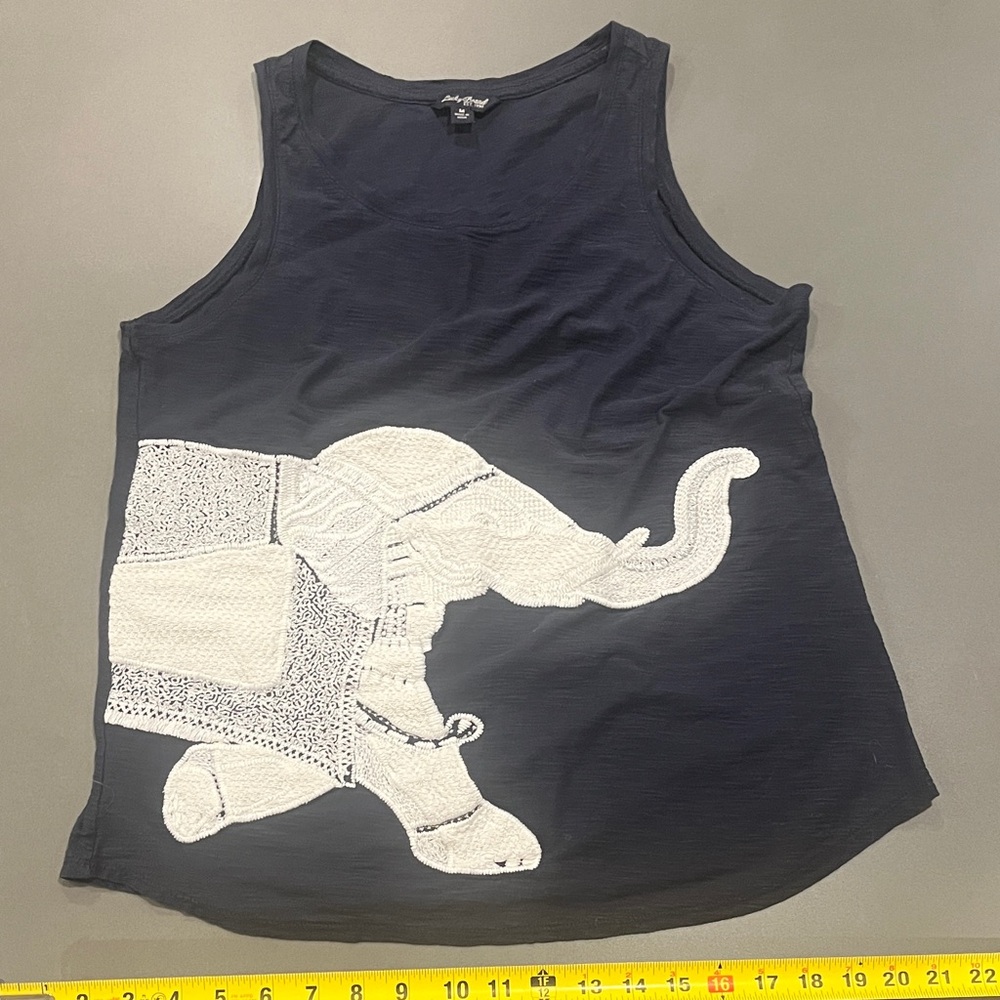Lucky Brand Navy Tank Top with Elephant Design